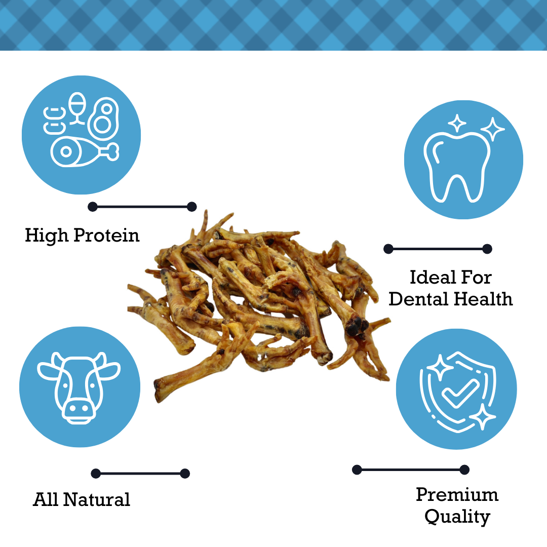 Country Living All-Natural Chicken Feet Dog Treats, Crunchy Snacks for Joint Support – (20-Pack)