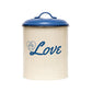 Country Living Set of 3 Pet Treat Canisters, Dog Treat Storage – French Blue Lid