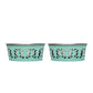 Country Living Set of 2 Stainless Steel Dog Bowls – Farmhouse Style, Ideal for Small to Medium Dogs