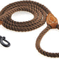 4 feet rope dog leach with lather handle