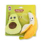 Avocado & Banana Plush Dog Toy Gift Set – with Squeaker & Crinkle Paper for Fun Play