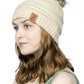 Biscotti Ribbed Knit Hat with Pom
