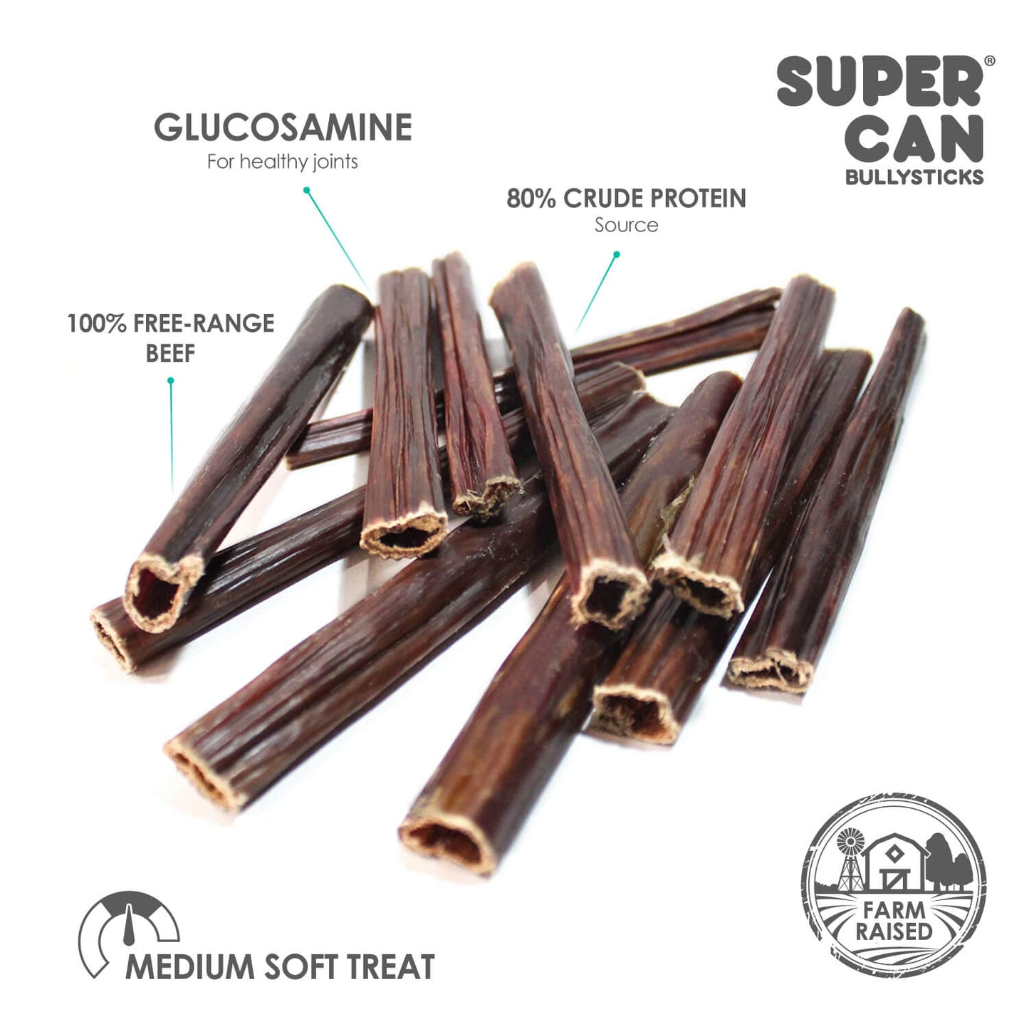 6" Beef Gullet Sticks 8oz (25-Pack)