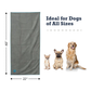 Country Living Large Gray Microfiber Dog Bath Towel with Teal Embroidered Paw Print