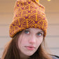 Crimson Glow Winter Hat with Beanie