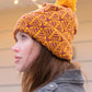 Crimson Glow Winter Hat with Beanie