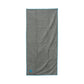 Country Living Large Gray Microfiber Dog Bath Towel with Teal Embroidered Paw Print