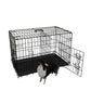 Heavy Duty 30 Inch Medium Dog Cage with Divider and Plastic Leak-Proof Pan Tray, Double Door Folding Metal Wire Cage for Indoor, Outdoor, and Travel, Made in Vietnam